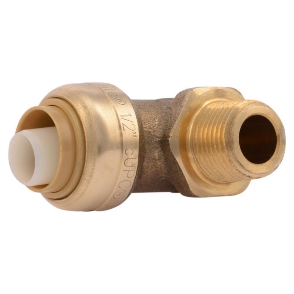 Sharkbite 1 2 In Push To Connect X 3 8 In Mip Brass 90 Degree Dishwasher Elbow Fitting U281lfa The Home Depot