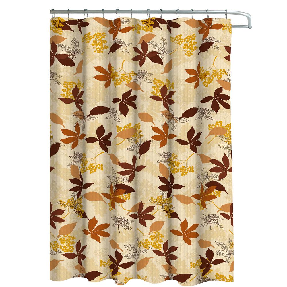 blowing leaves chocolate shower curtains shower accessories