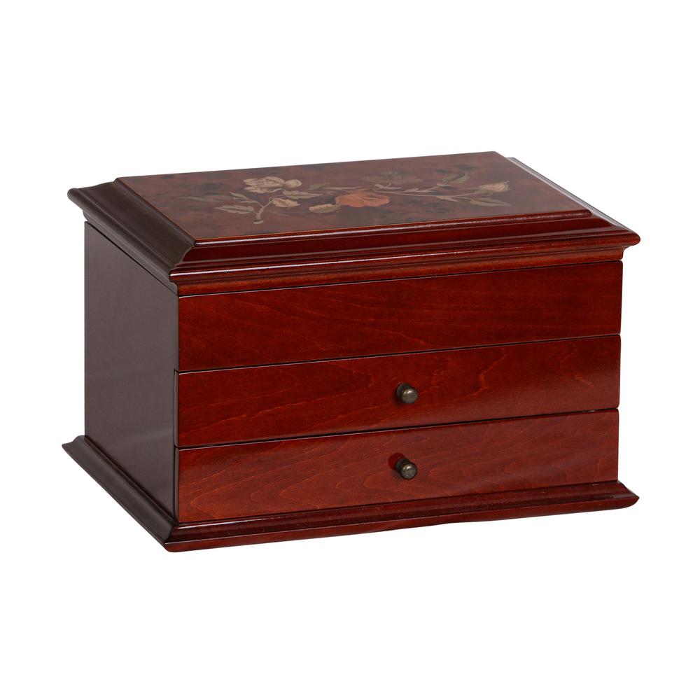 Jewelry Bo Home Accents The Depot Brayden Walnut Finish Wooden Jewelry Box