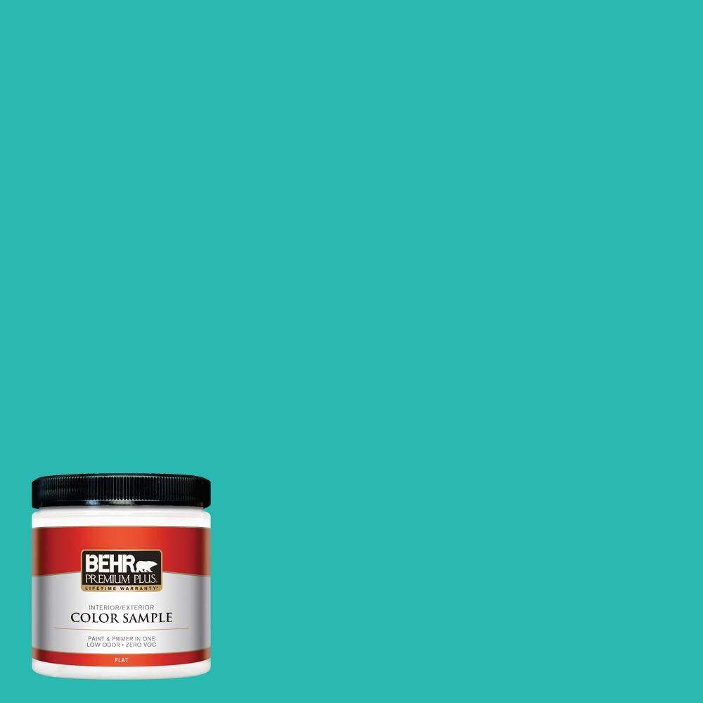 BEHR Premium Plus 8 oz. #P450-5 Island Aqua Interior/Exterior ...