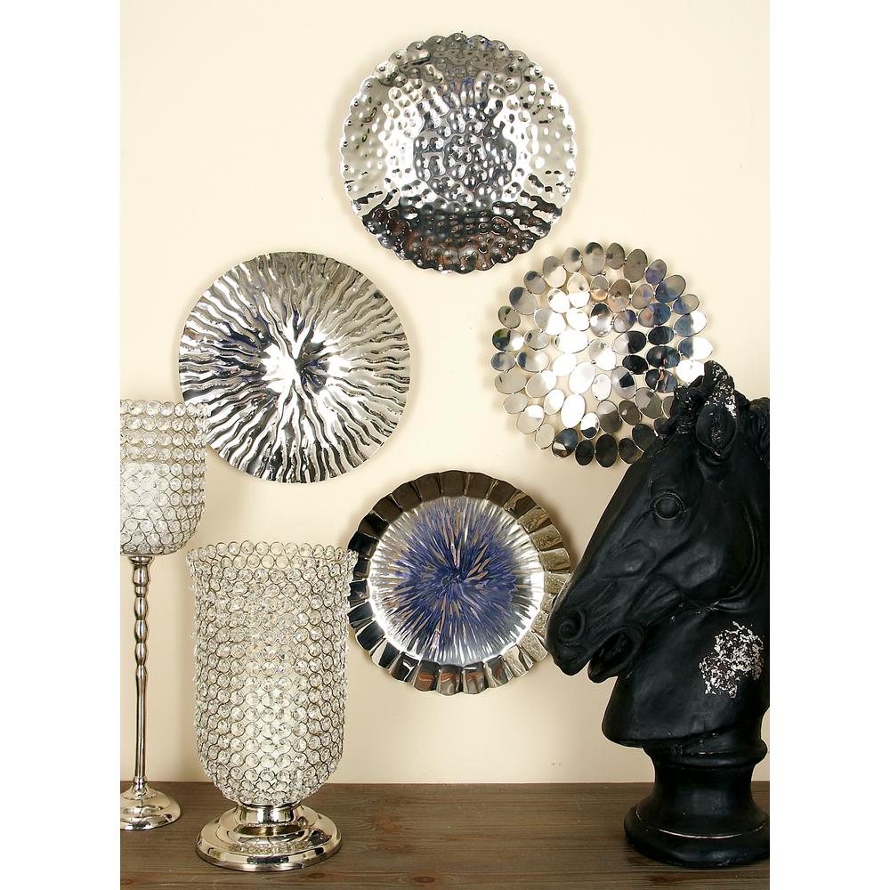 36 in. Contemporary SilverFinished Stainless Steel Wall Disc38056