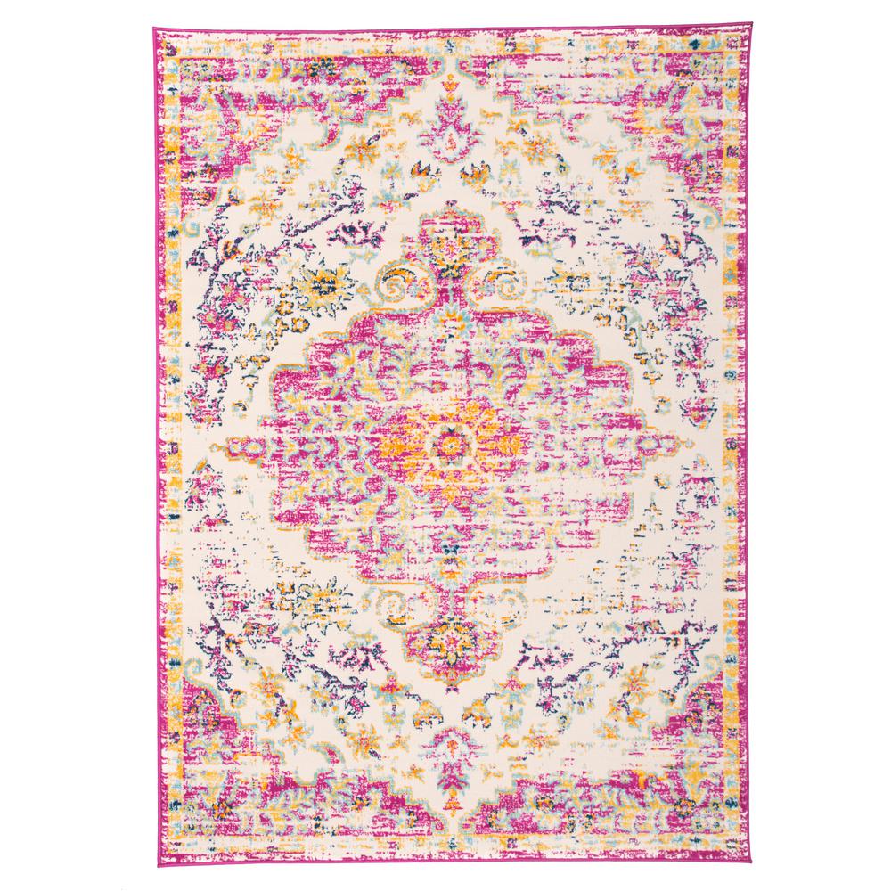 World Rug Gallery Vintage Traditional Bohemian 5 ft. x 7 ft. Pink Area ...