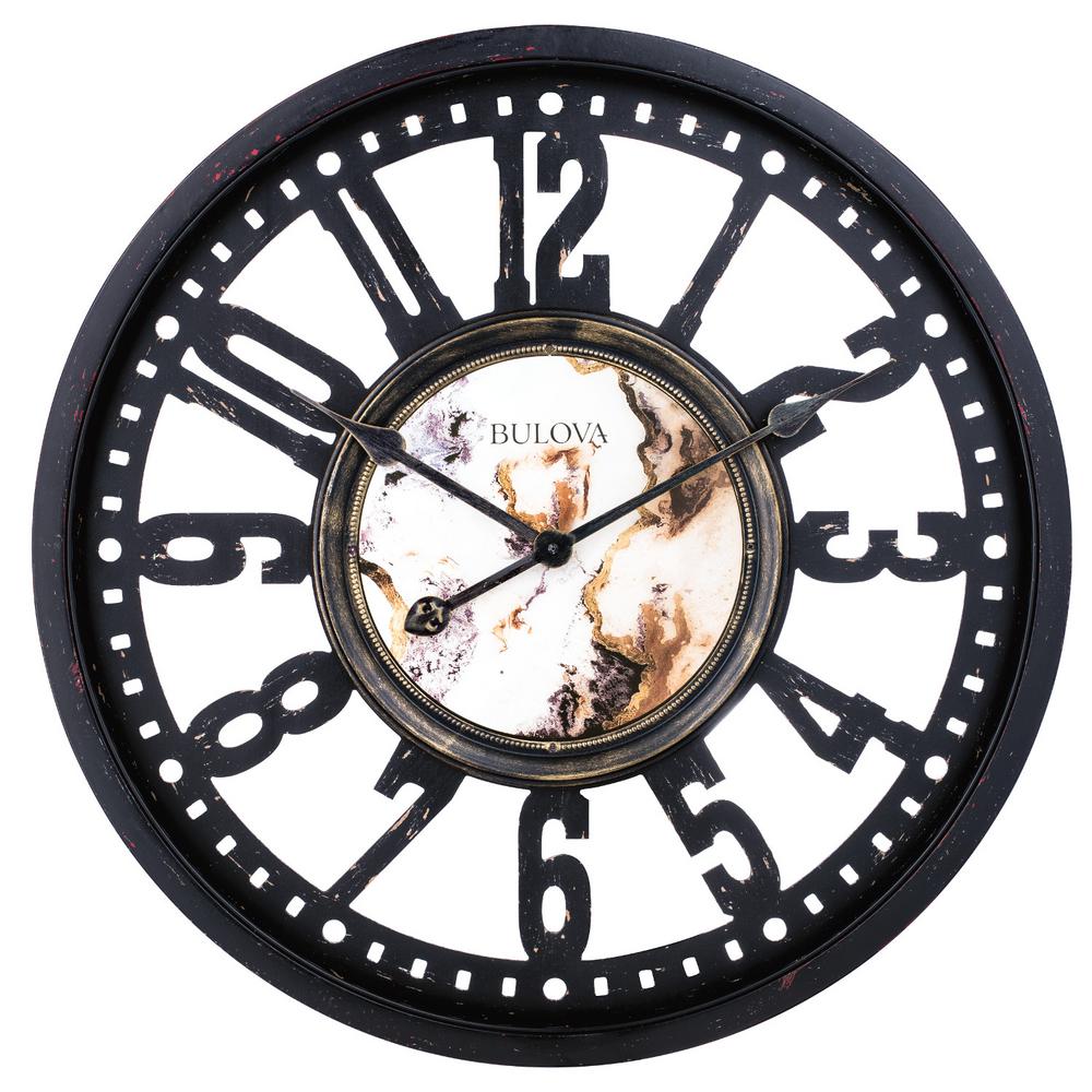 NEW Quartz Gears 16" Large Brushed Oil Rubbed Bronze Wall Round Wall Clock