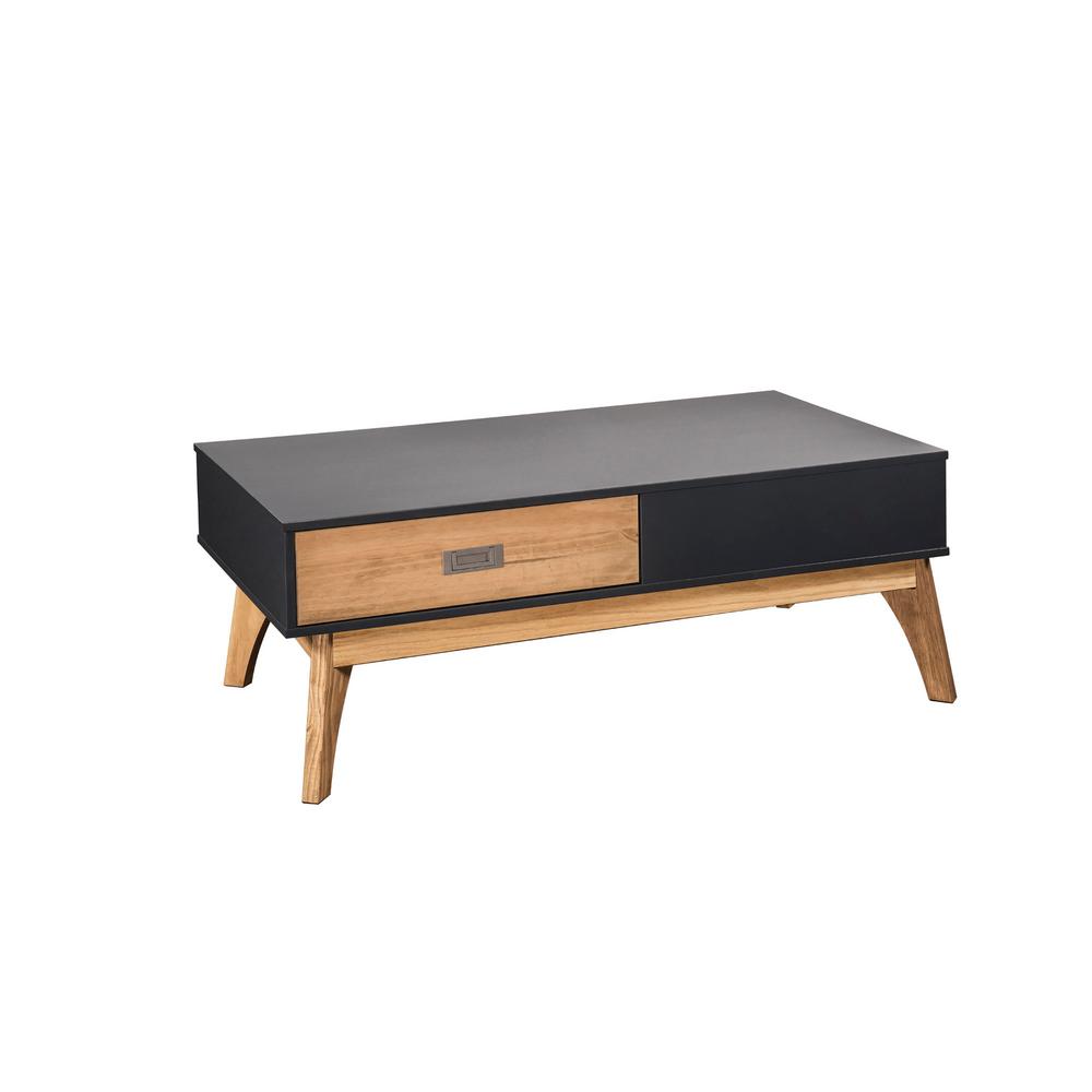 Manhattan Comfort Jackie 1 0 2 Drawer Dark Grey And Natural Wood