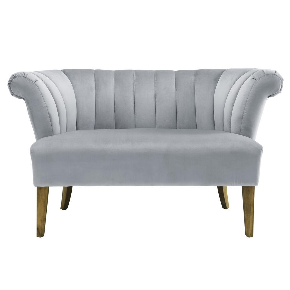 Tov Furniture Iris Grey Velvet Loveseat S83 The Home Depot Tov Furniture Iris Grey Velvet Loveseat