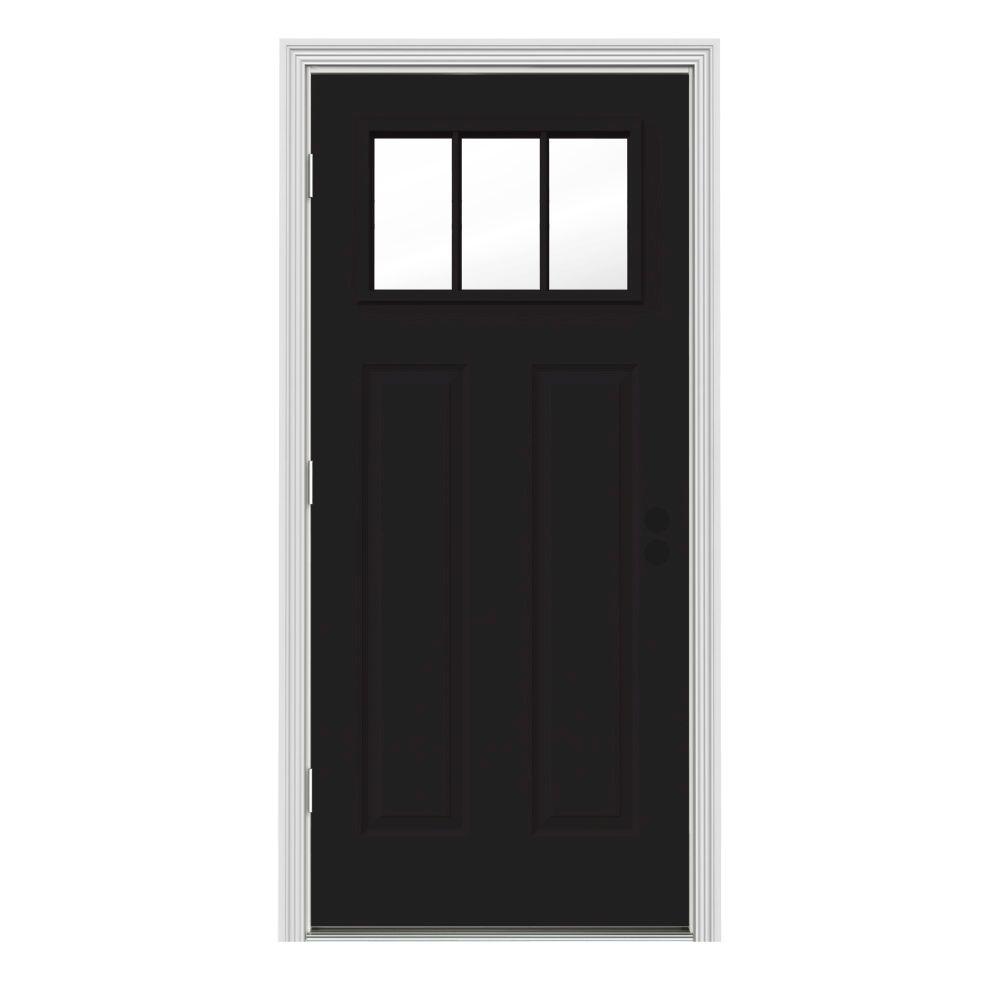 Black Steel Doors Front Doors The Home Depot