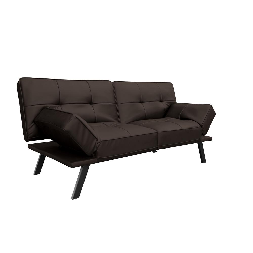 Serta Denver Java 3 Seat Convertible Faux Leather Sofa Sc