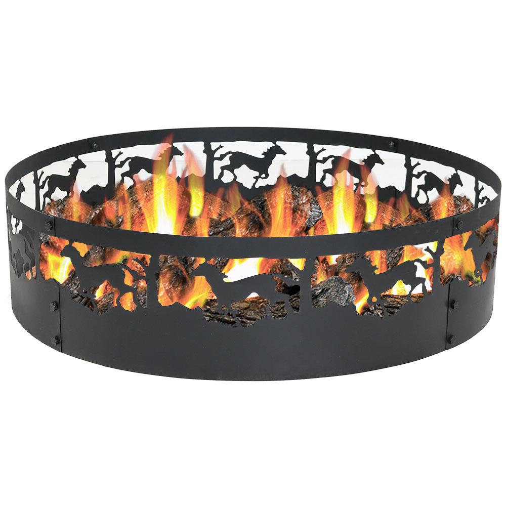 Sunnydaze Decor 36 In Round Steel Wood Burning Running Horse Fire