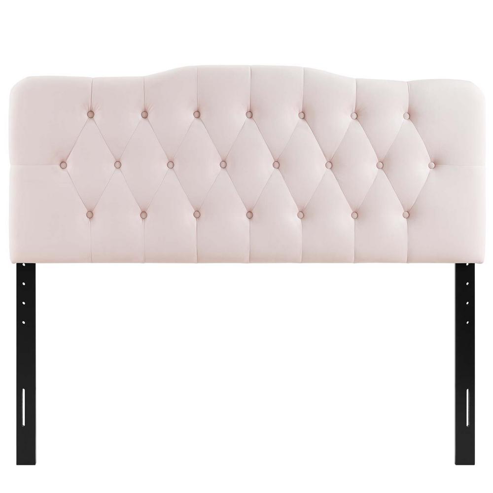 MODWAY Annabel Pink Twin Diamond Tufted Performance Velvet Headboard ...