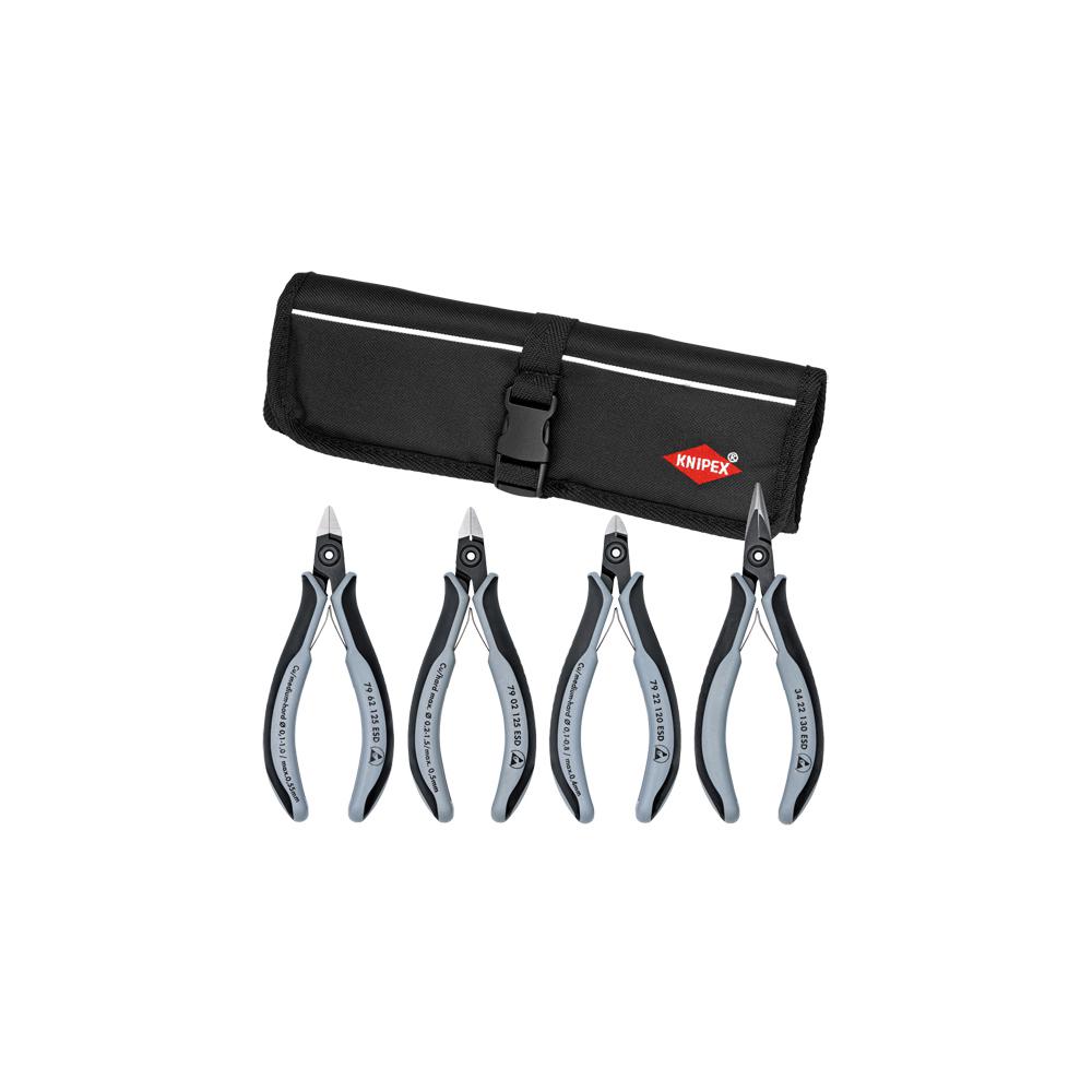 KNIPEX 4-Piece Heavy Duty Precision ESD Electronic Pliers Tool Roll Set with... by KNIPEX