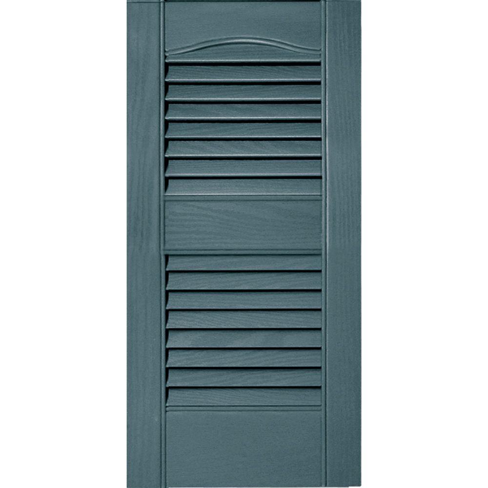 Builders Edge 12 in. x 25 in. Louvered Vinyl Exterior