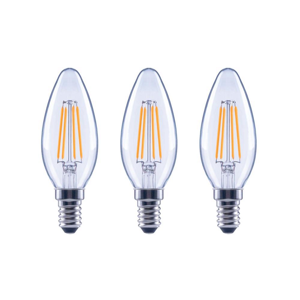 60 Watt Equivalent B11 Dimmable Energy Star Clear Glass Filament Vintage Edison Led Light Bulb In Daylight 3 Pack