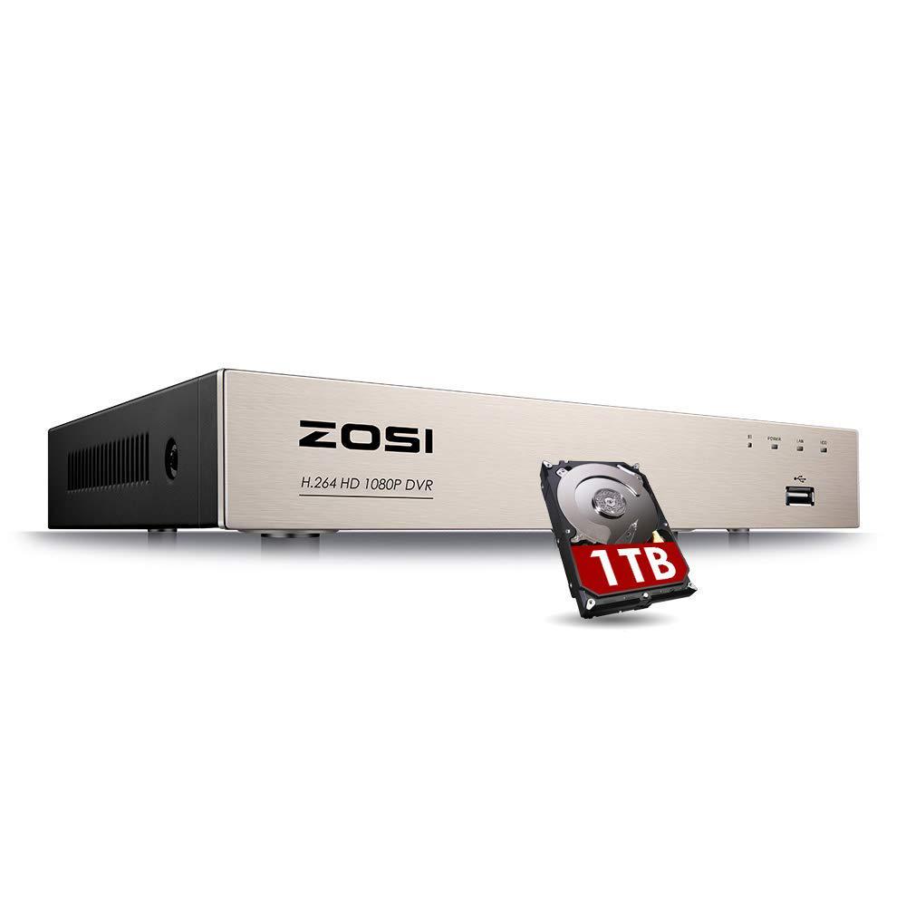 ZOSI 1080p 8Channel Surveillance DVR Recorder Security 1TB Hard Drive