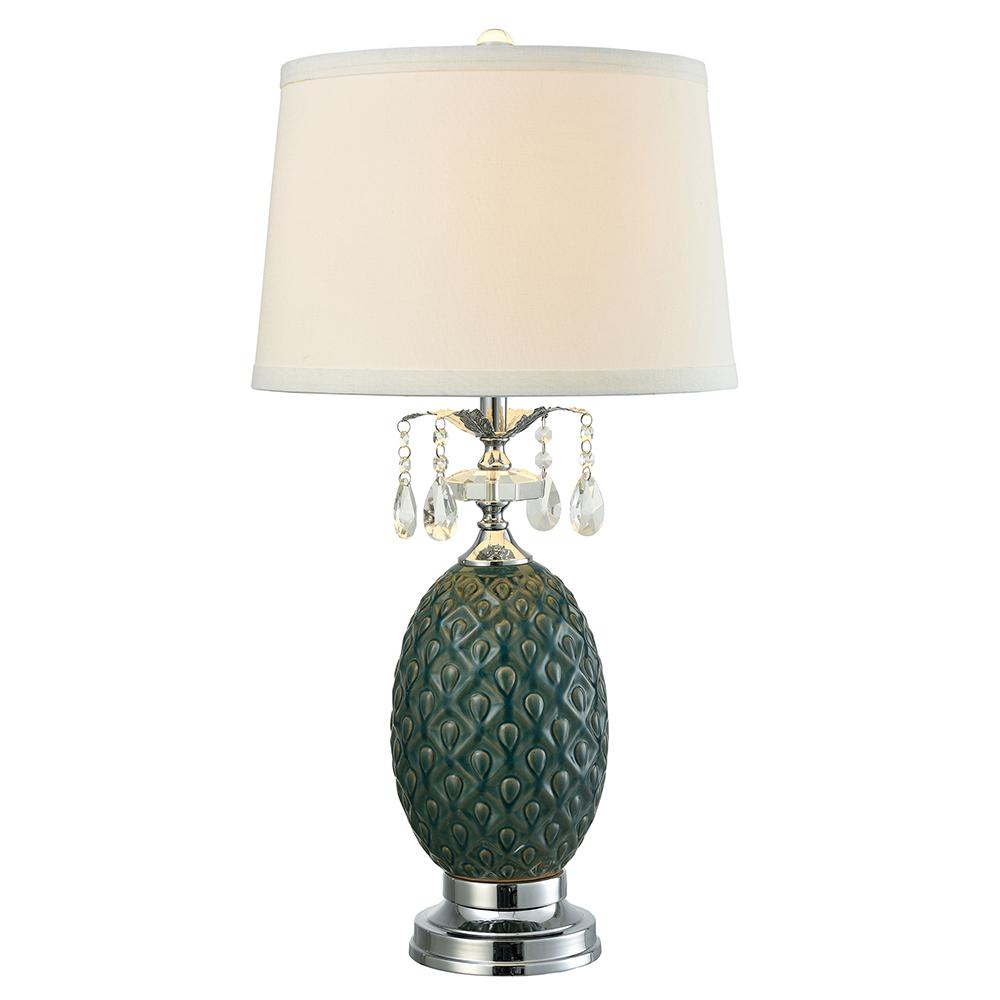 Springdale Lighting Maxie Crystal 29 In Polished Chrome Table Lamp Springdale Lighting Maxie Crystal 29 In Polished Chrome Table Lamp With Fabric Shade