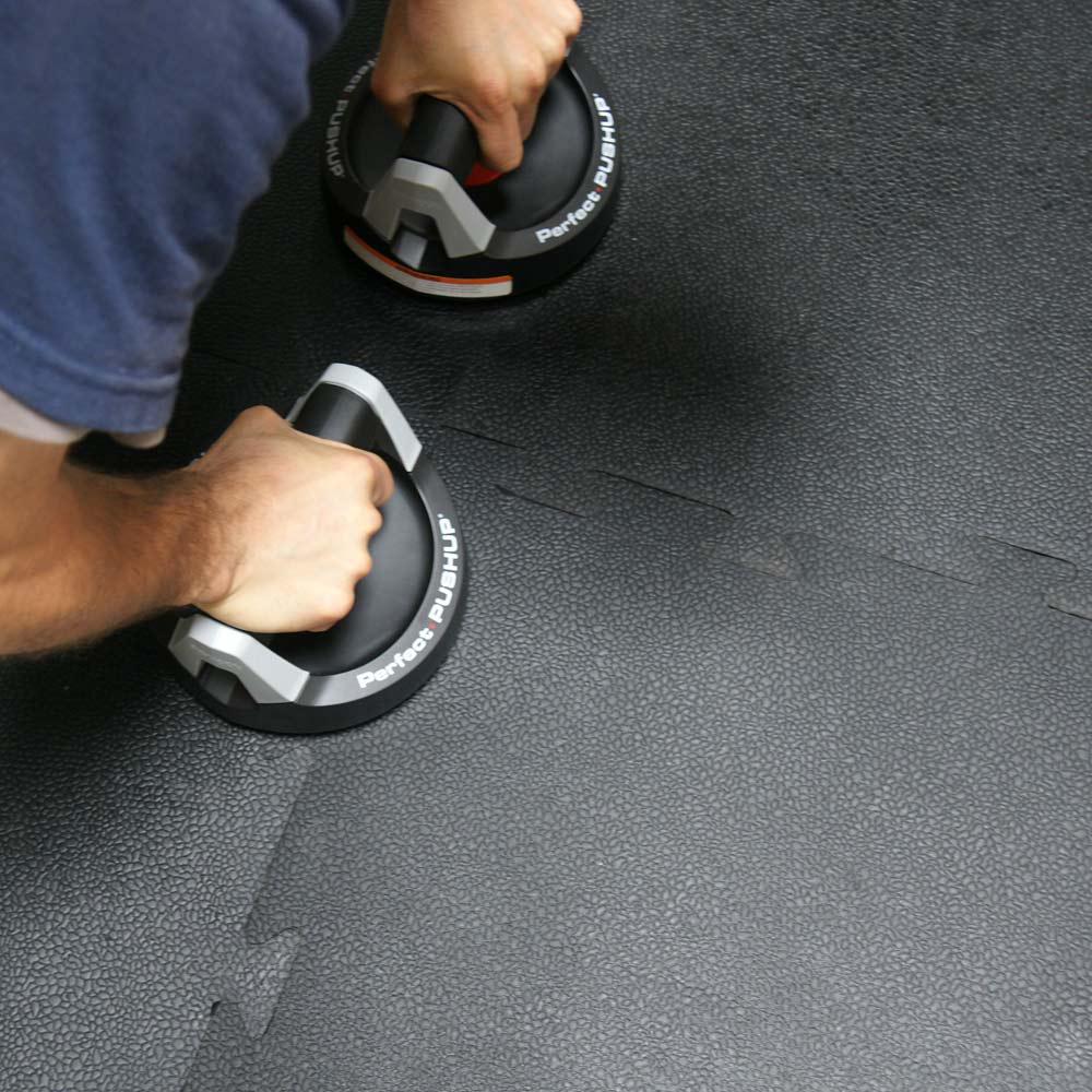 Rubber Home Gym Flooring Tile Rubberlock Black 4x4 Ft