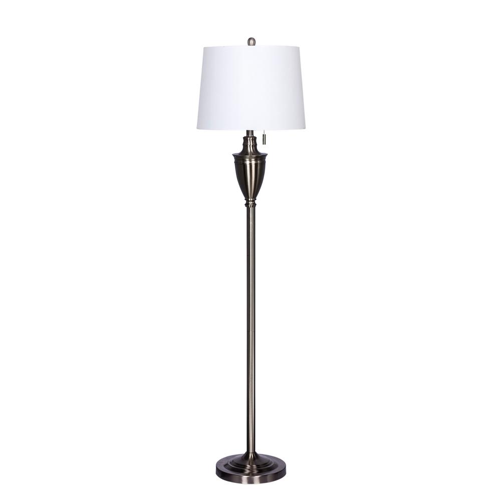 Fangio Lighting 61 in. Classic Urn Brushed Steel Metal Floor Lamp-W ...
