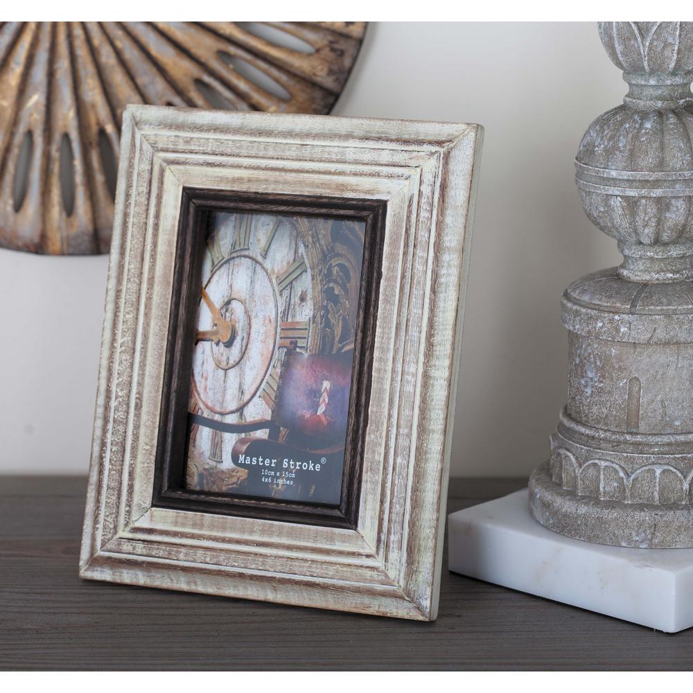 Litton Lane 1 Opening 7 In X 9 Rustic White Picture Frame X 9 In Rustic White Picture Frame