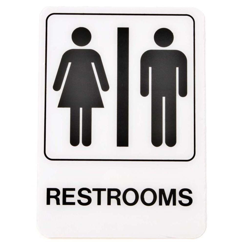 HY-KO 5 in. x 7 in. Plastic Restrooms with Symbol Sign-D-23 - The Home ...