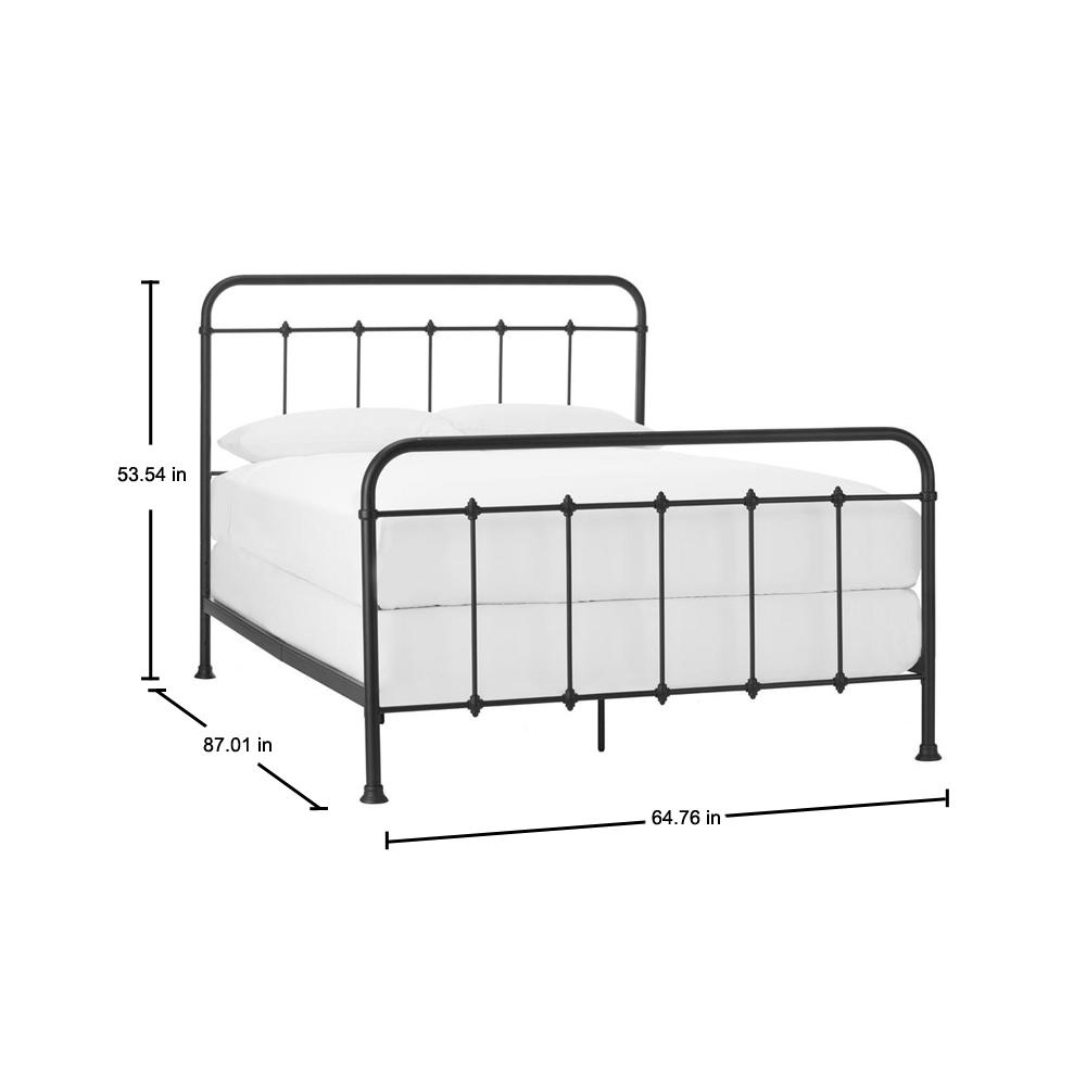 StyleWell Dorley Farmhouse Black Metal Queen Bed (64.76 in W. X 