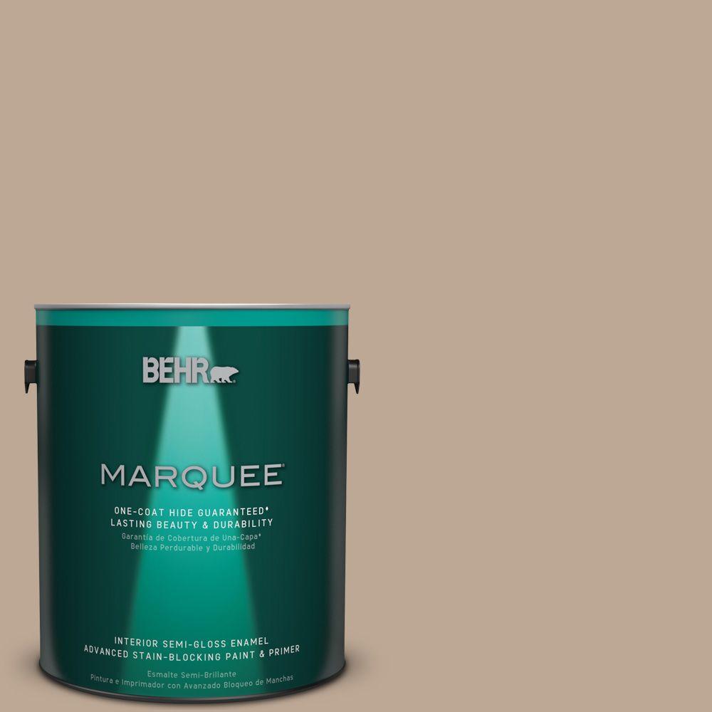 BEHR MARQUEE 1 gal. 700D4 Brown Teepee OneCoat Hide SemiGloss Enamel Interior Paint345401