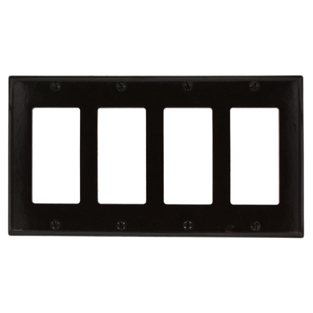Leviton Brown 4 Rocker Wall Plate 1