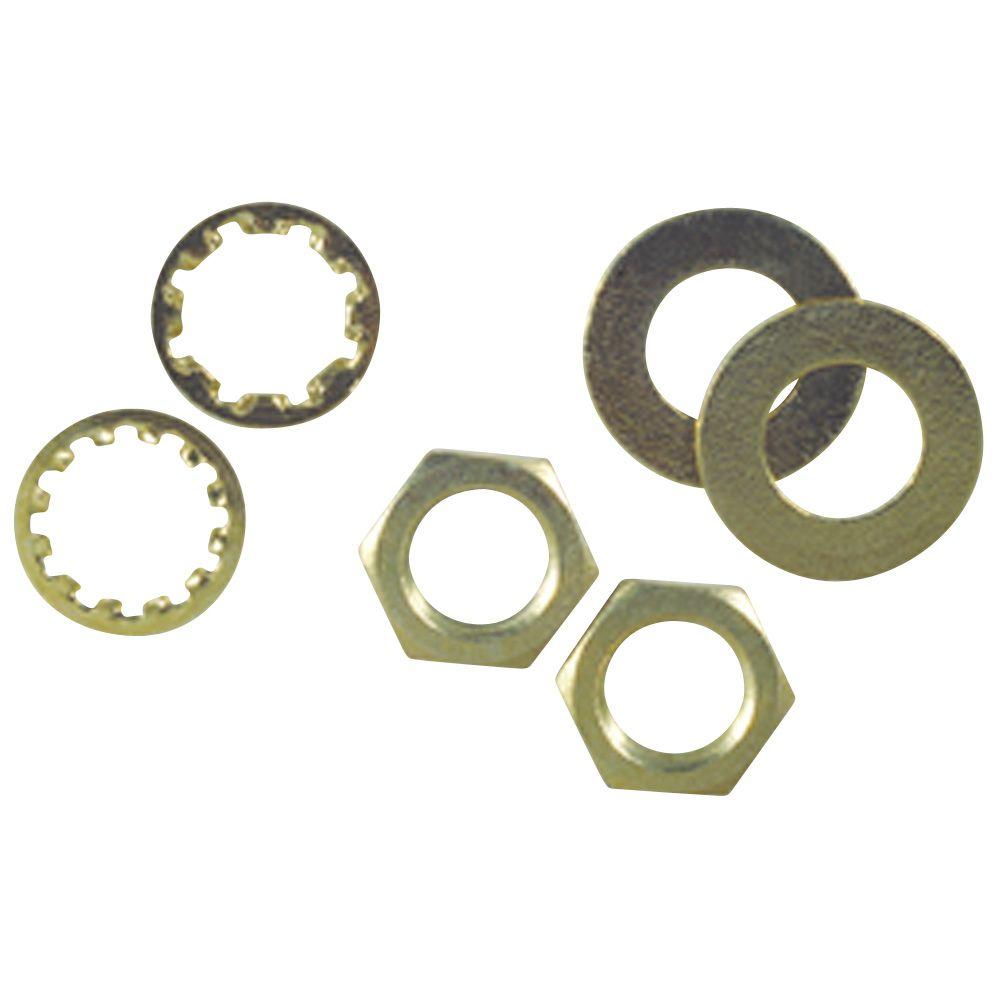 Westinghouse 6 Assorted BrassPlated Steel Nuts and Washers7062800