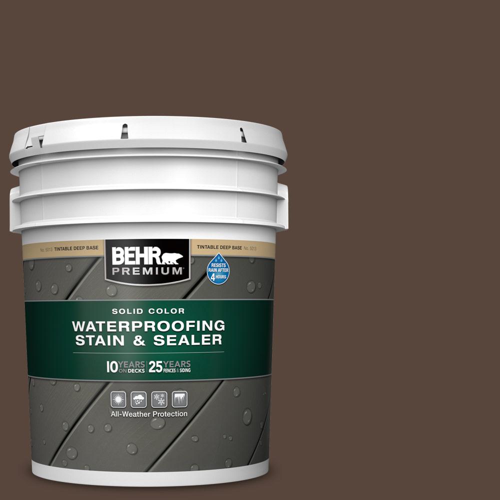 BEHR Premium 5 gal. SC105 Padre Brown Solid Color Waterproofing