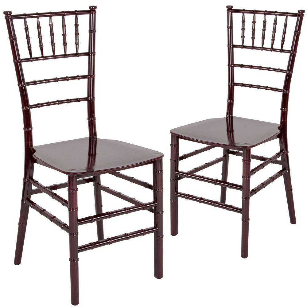 Carnegy Avenue Mahogany Flat Seat Resin Chiavari Chairs Set Of 2
