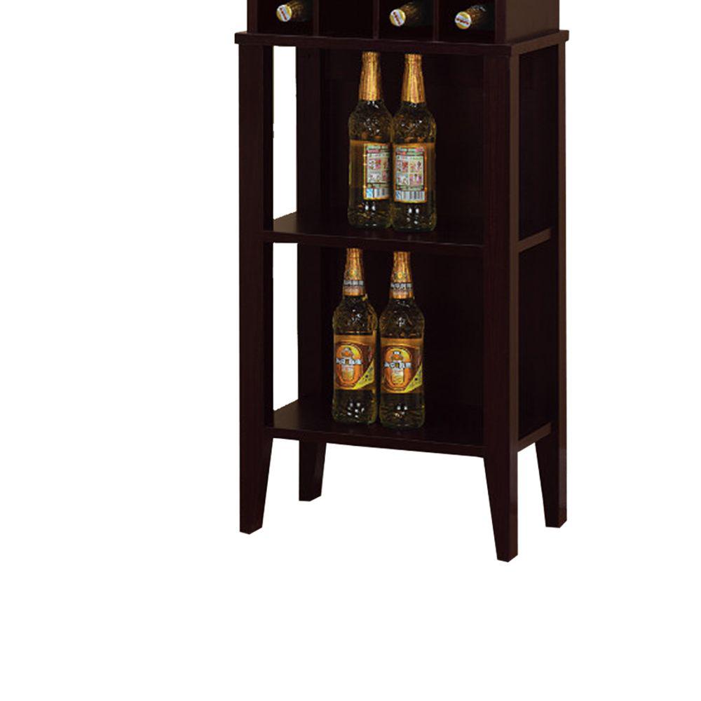 Benjara Well Designed Elegant Brown Wine Bar With Racks Well Designed Elegant Brown Wine Bar
