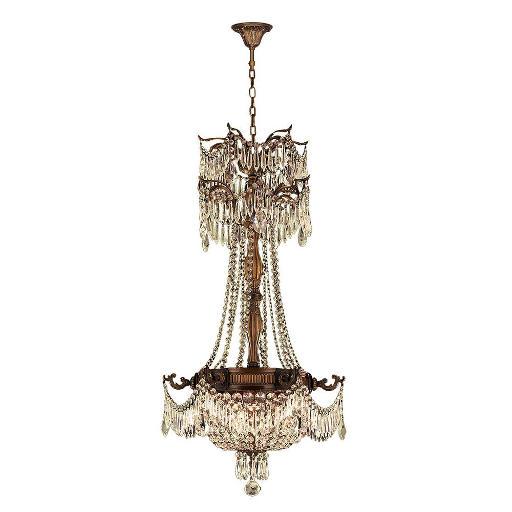Y Decor Palais 6Light Antique Bronze Chandelier with Crystal Beads