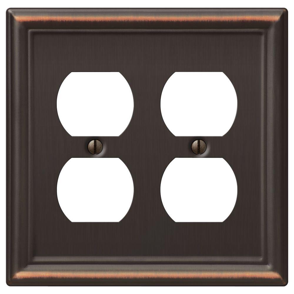 Hampton Bay Chelsea 2 Duplex Wall Plate Aged Bronze149DDDB The