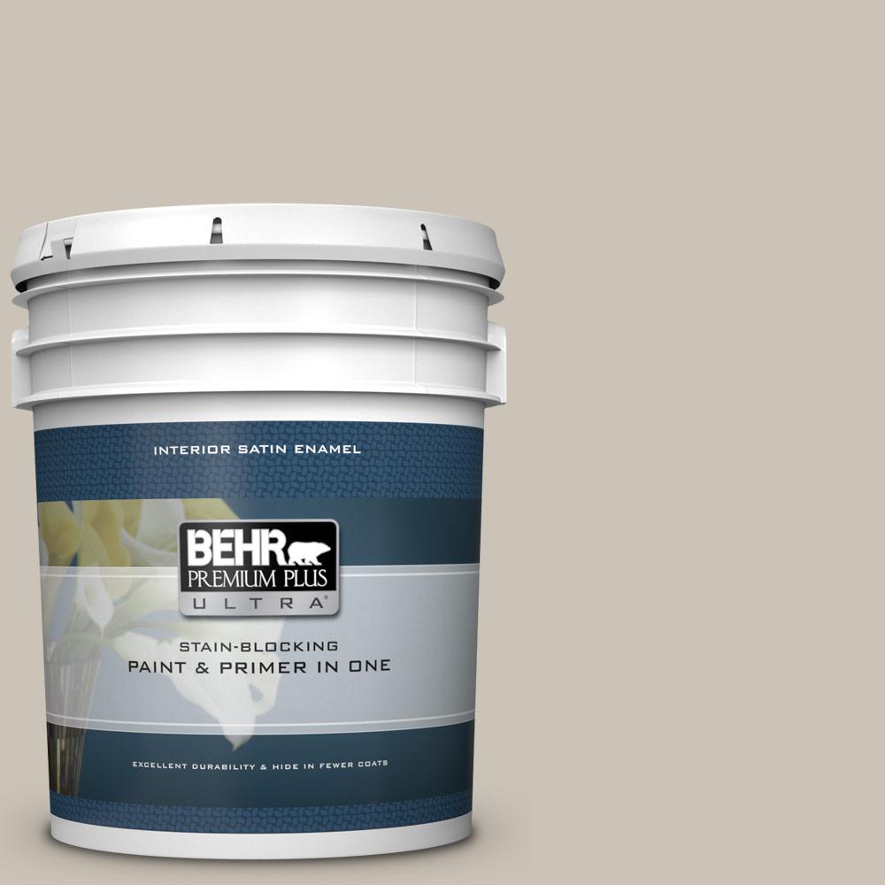 BEHR Premium Plus Ultra 5 gal. PPU508 Sculptor Clay Satin Enamel Interior Paint and Primer in