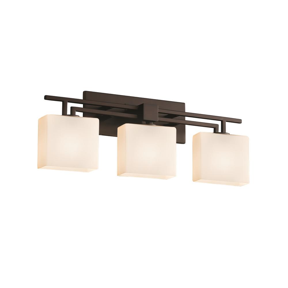 Justice Design Fusion Aero 3 Light Dark Bronze Bath Light With Opal Shade Fsn 8703 55 Opal Dbrz The Home Depot