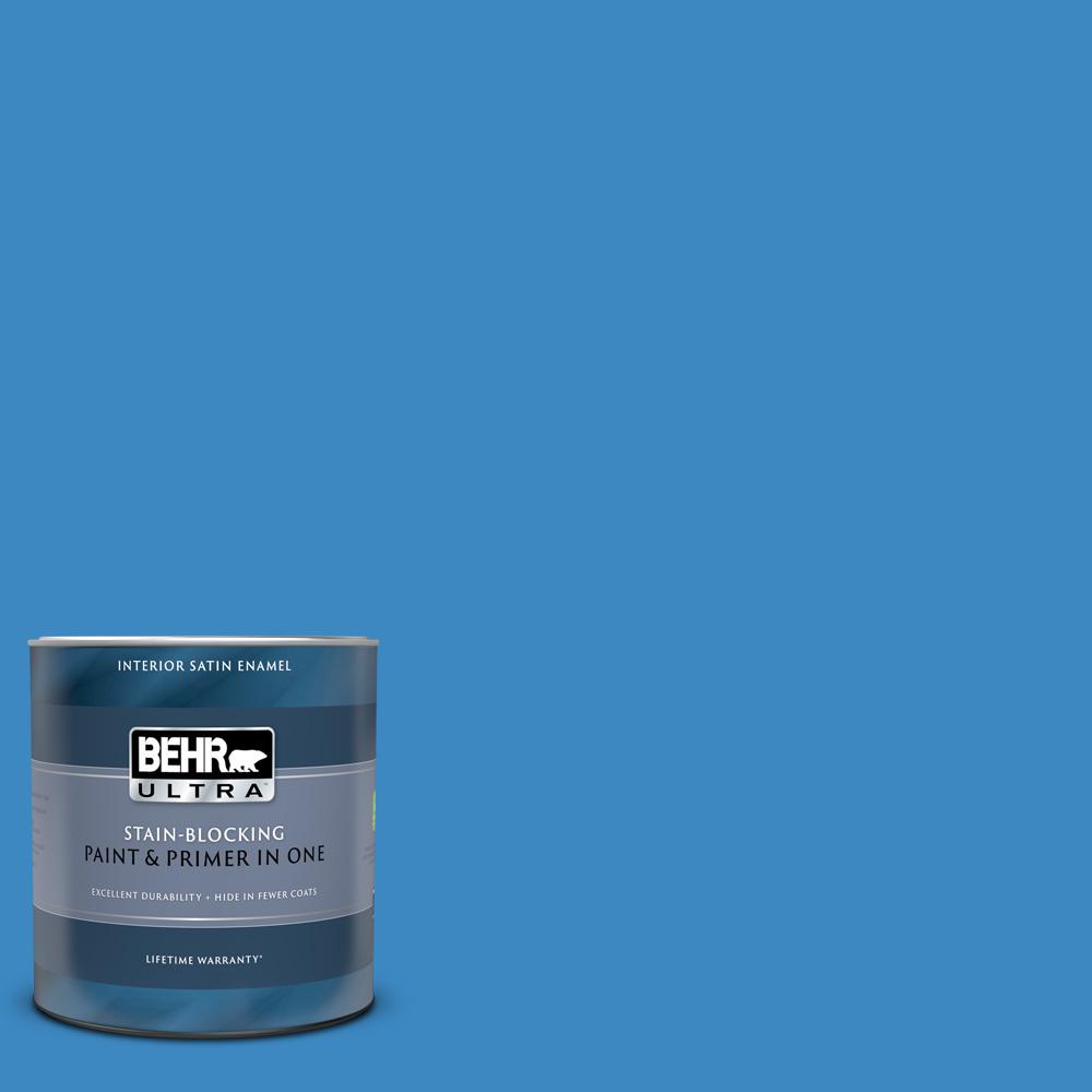 BEHR ULTRA 1 Qt. #P520-5 Boat House Satin Enamel Interior Paint And ...