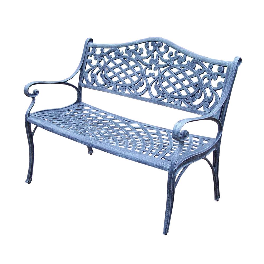 Mississippi Cast Aluminum Settee Bench Hd2107 Vgy The Home Depot