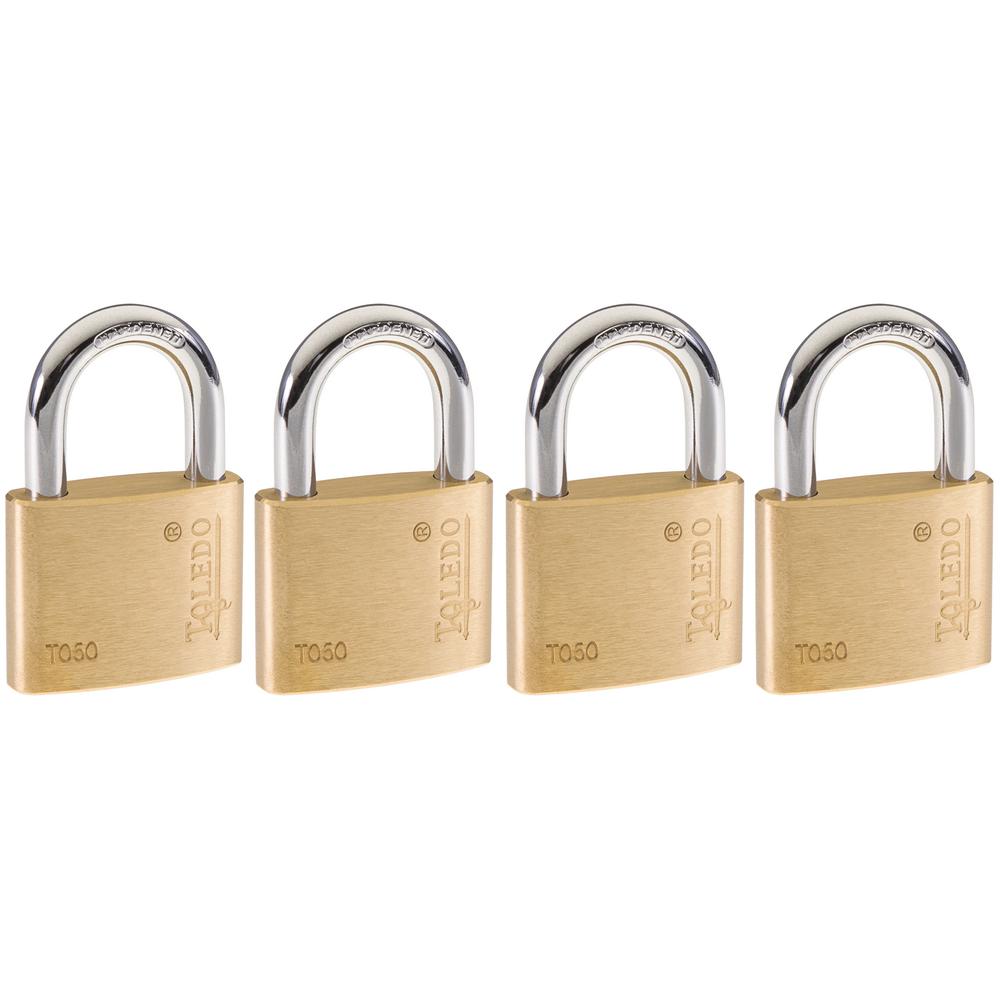 Toledo Fine Locks Brass Keyed Padlock (4Pack)TO50KA4 The Home Depot