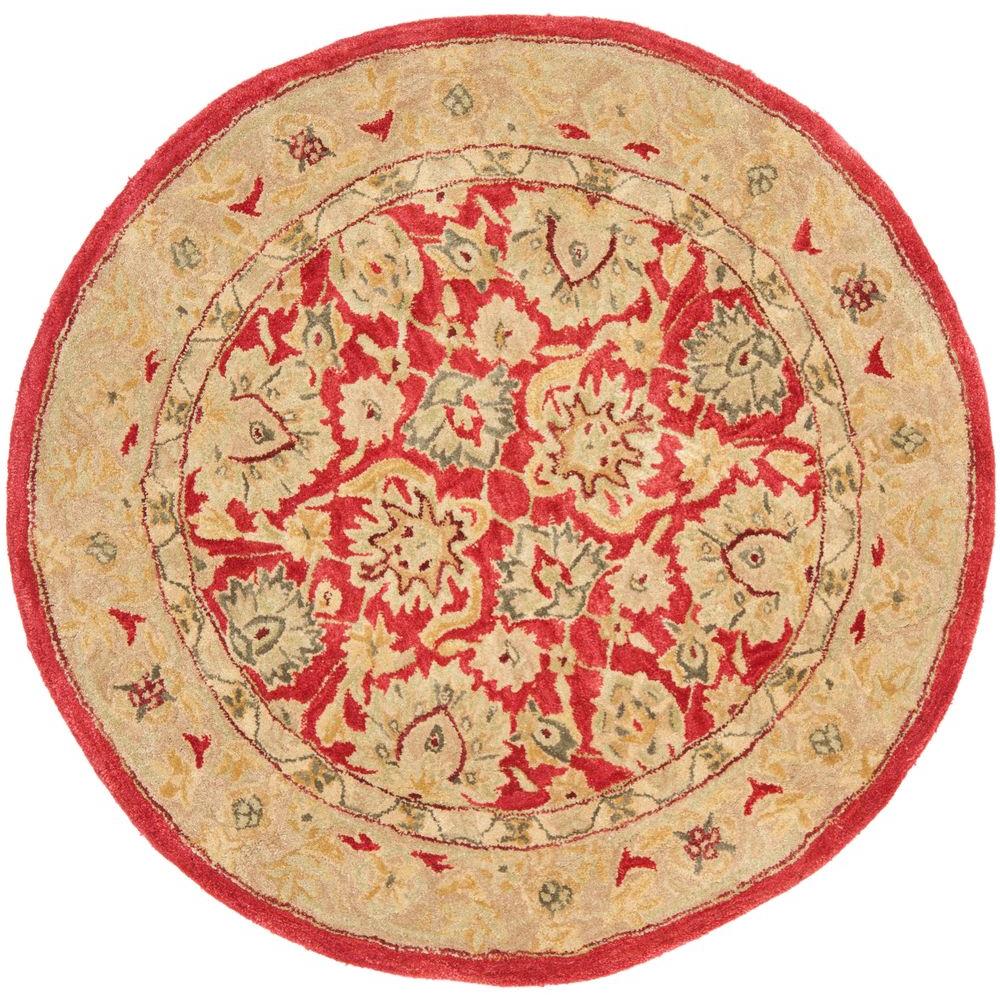 Safavieh Anatolia Red/Ivory 4 ft. x 4 ft. Round Area RugAN522A4R