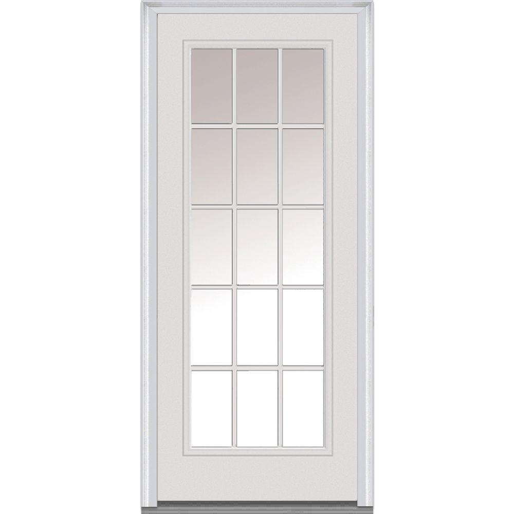 Front Doors Exterior The Home Depot Left Hand Inswing 15 Lite Clear Clic