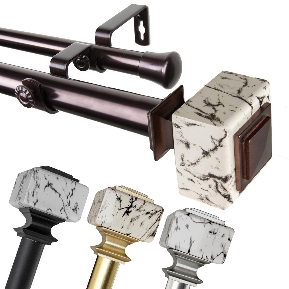 Emoh 1 Inch Dia 120 170 Adjustable Decho Double Curtain Rod In