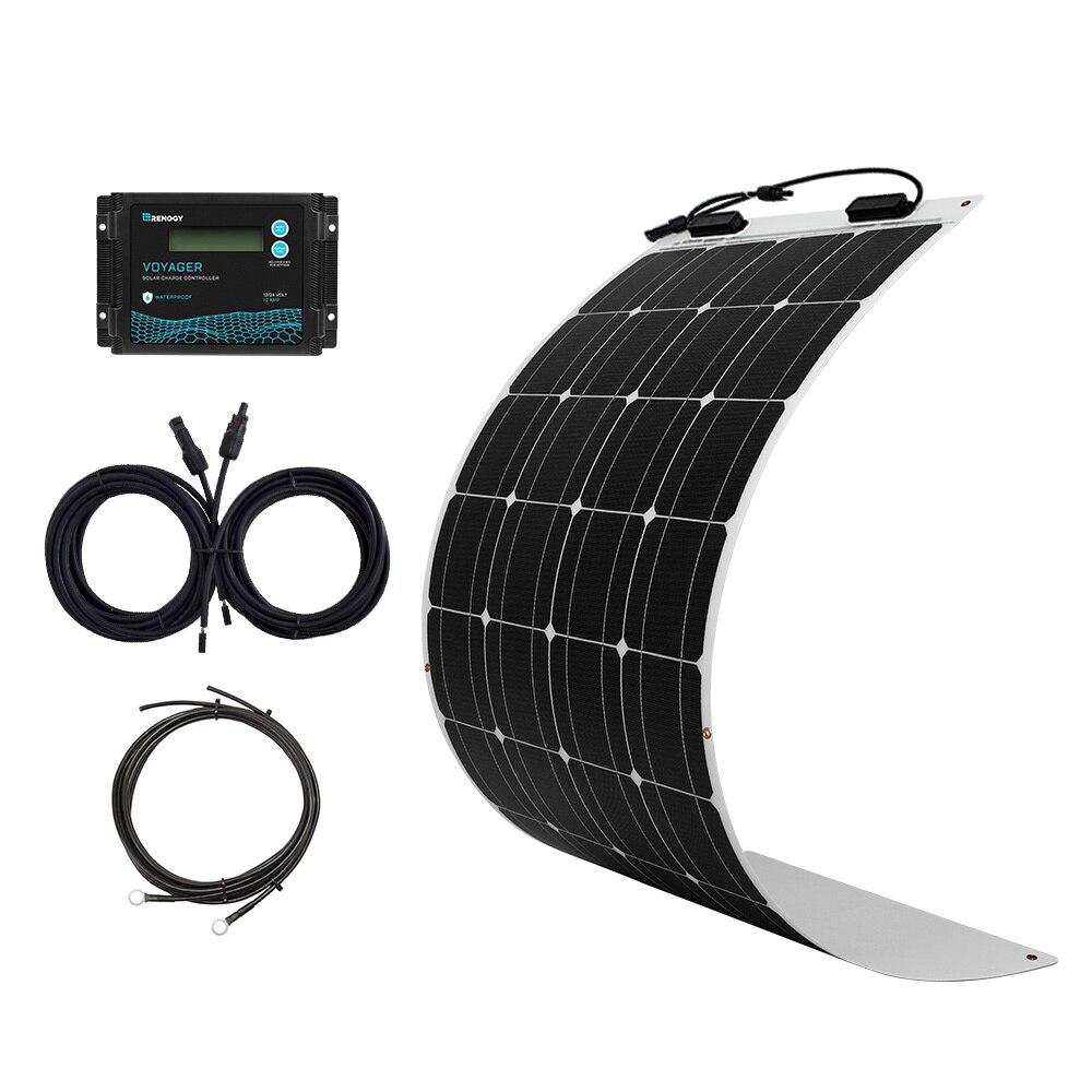 Renogy 100Watt Flexible Monocrystalline Solar Panel Kit with 10 Amp Waterproof PWM Charge