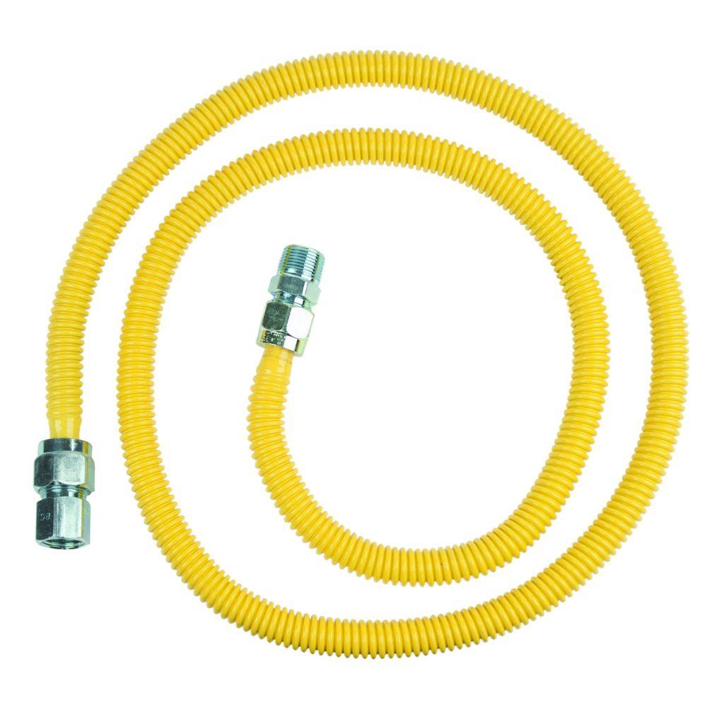 BrassCraft ProCoat 3/4 in. MIP x 1/2 in. FIP x 72 in. Stainless Steel