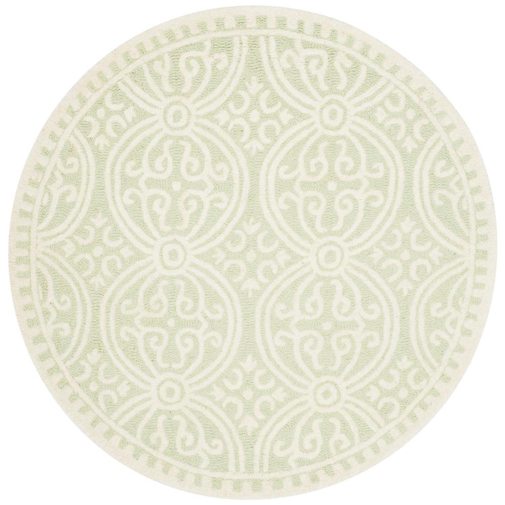 Safavieh Cambridge Light Green/Ivory 4 ft. x 4 ft. Round Area Rug