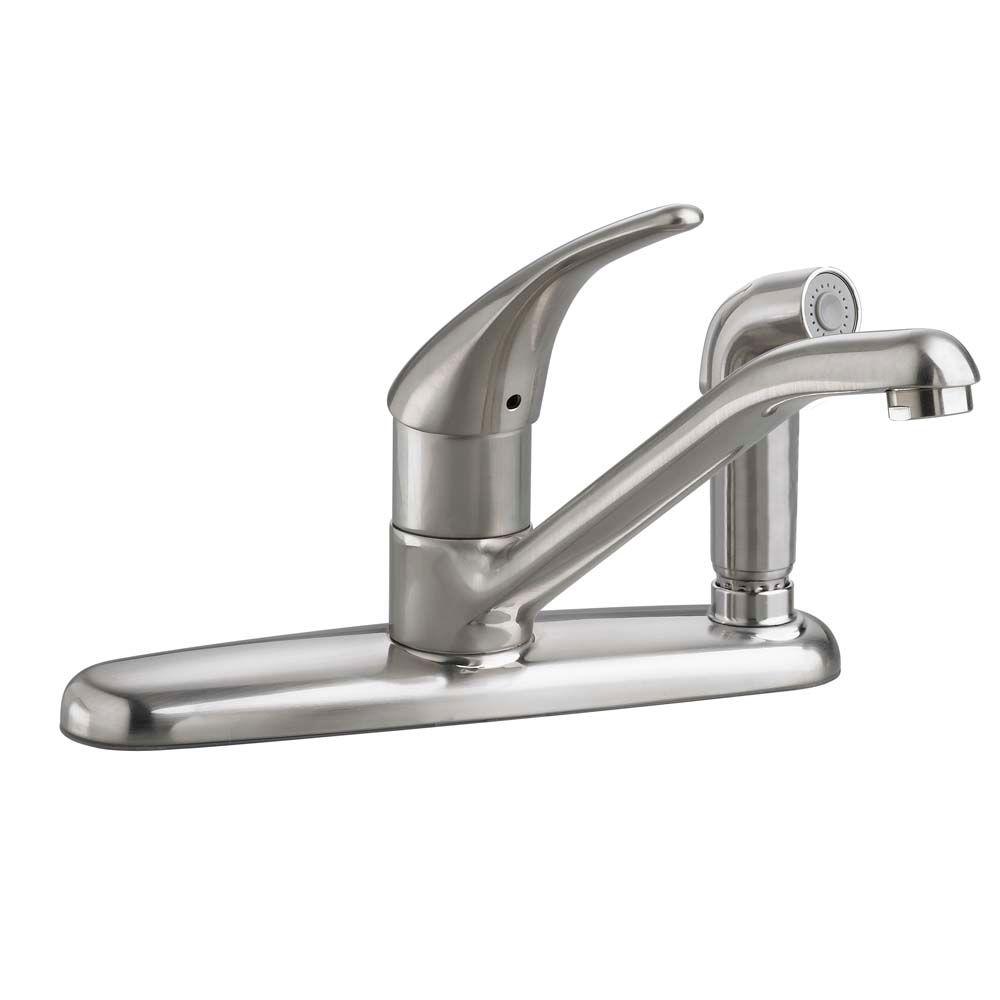 American Standard Colony Soft Single Handle Kitchen Faucet American Standard Colony Soft Single Handle Kitchen Faucet With Escutcheon Fixed Side Sprayer In