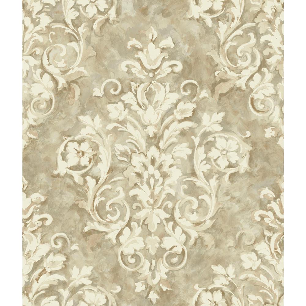 York Wallcoverings Painterly Damask Wallpaper-HP0368 - The Home Depot