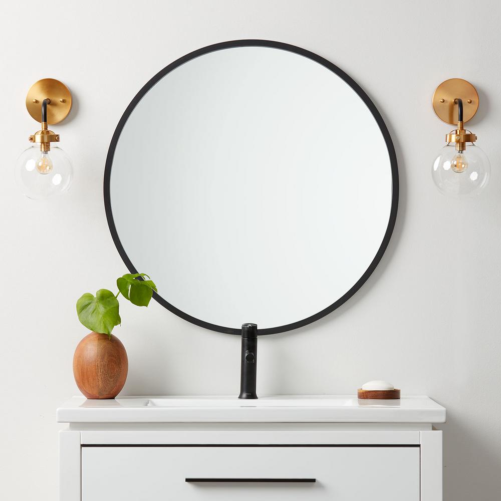 Better Bevel 30 In W X H Rubber, What Size Round Mirror For Bathroom Vanity