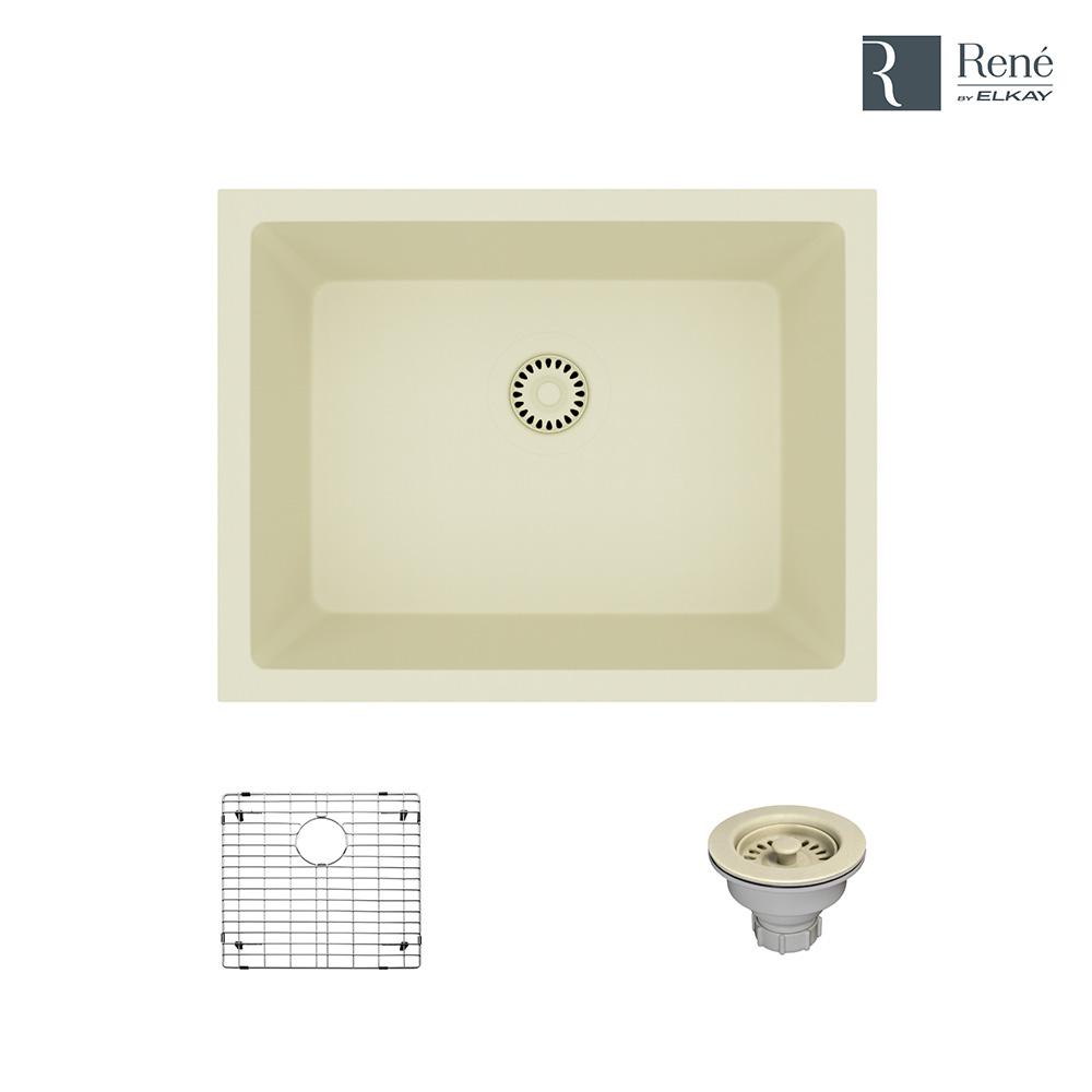 Rene By Elkay Dual Mount Composite Granite 21 5 8 In Single Bowl Rene By Elkay Dual Mount Composite Granite 21 5 8 In Single