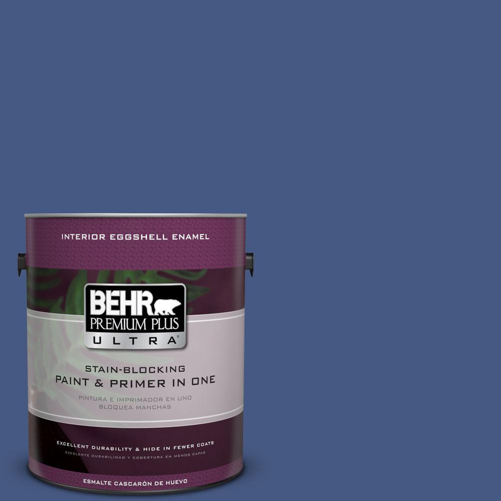 BEHR Premium Plus Ultra 1gal. M5407 Optimum Blue Eggshell Enamel
