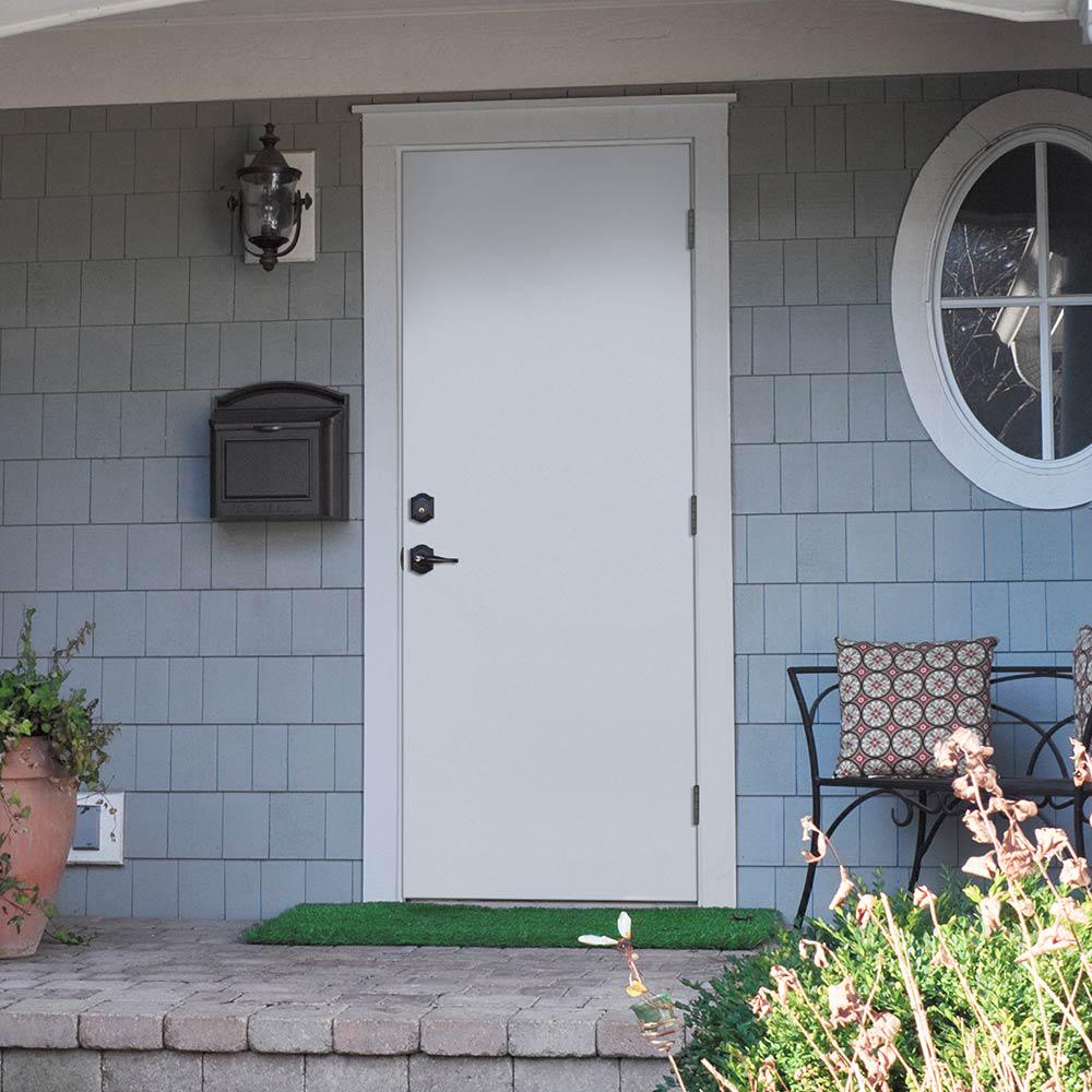 Masonite 36 In X 80 In Premium Flush Right Hand Outswing Primed