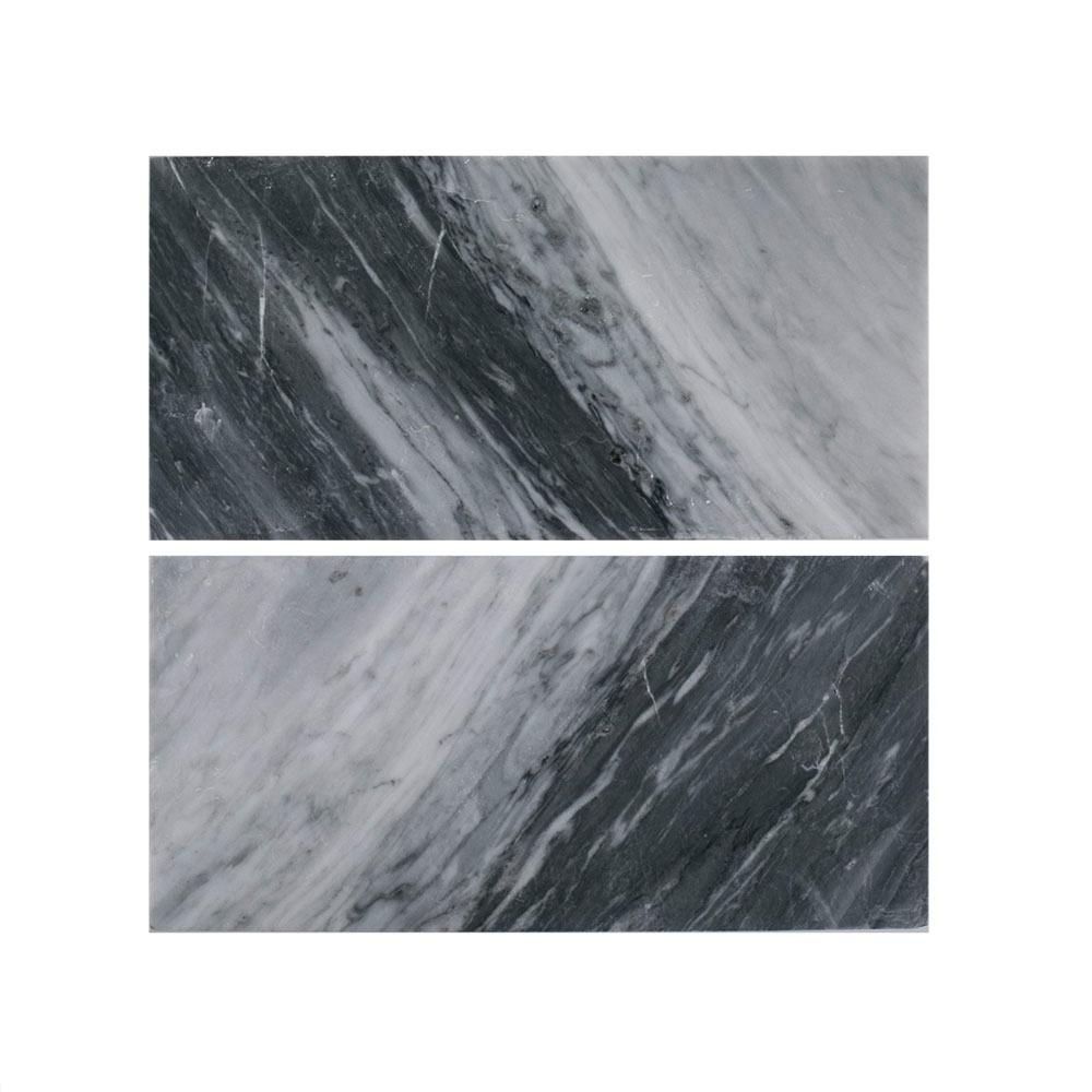 Emser Marble Black And White Polished 12 01 In X Bardiglio Polished 6 In X 12 Marble Wall Tile 2 Piece