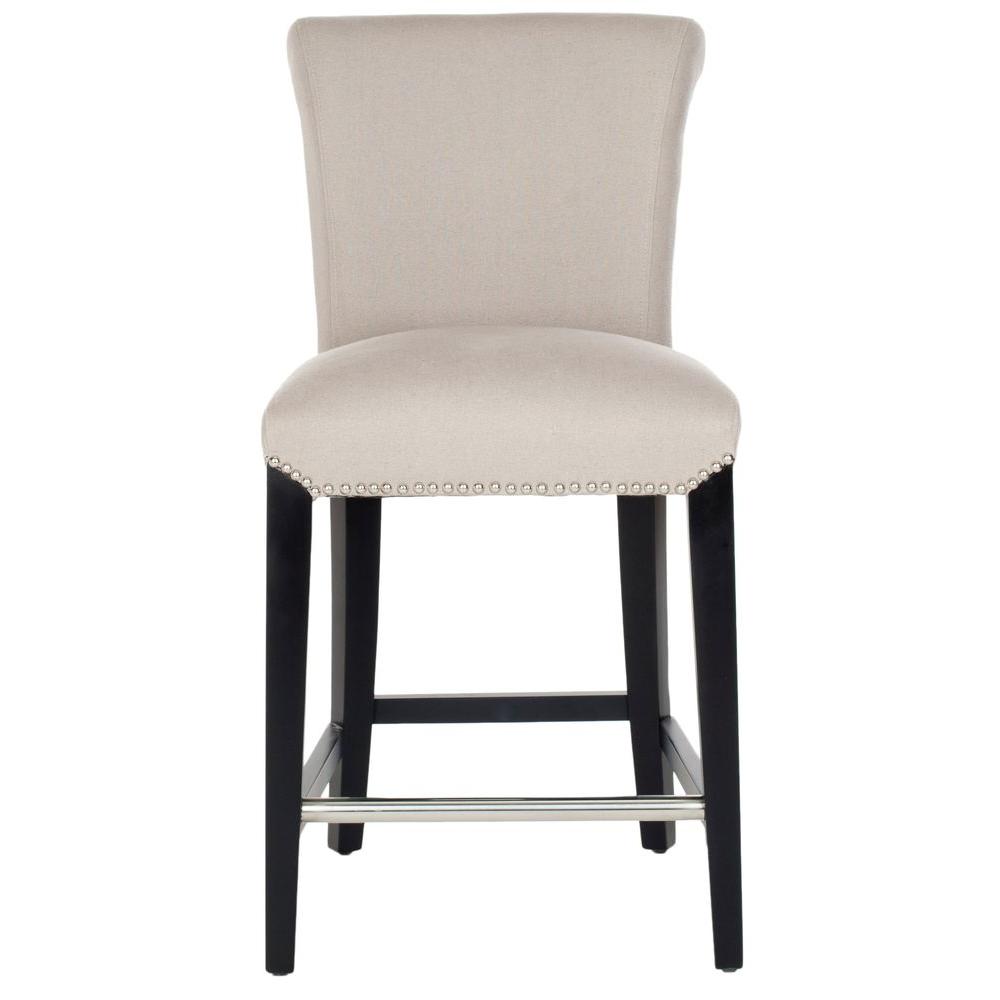 Safavieh Seth 25 9 In Taupe Cushioned Bar Stool Mcr4509b The Home Taupe Cushioned Bar Stool